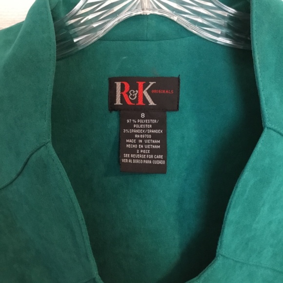 R & K Ladies Button Down Blazer Paris Green Size 8 - Picture 4 of 5